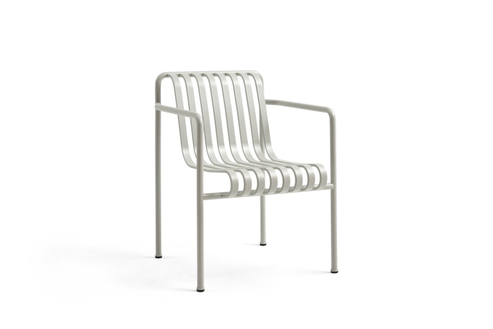 HAY Palissade Set: Table 170 x 90 cm Olive - Chair w/o armrests Sky Grey - Dining Armchair Sky Grey - SHOWROOMMODEL