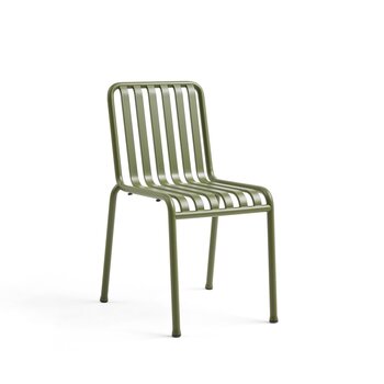 HAY Set of 2: Palissade Chair w/ armrests Olive + Soft Quilted Cushion Olive - SHOWROOMMODEL