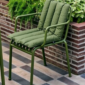 HAY Set of 2: Palissade Chair w/ armrests Olive + Soft Quilted Cushion Olive - SHOWROOMMODEL