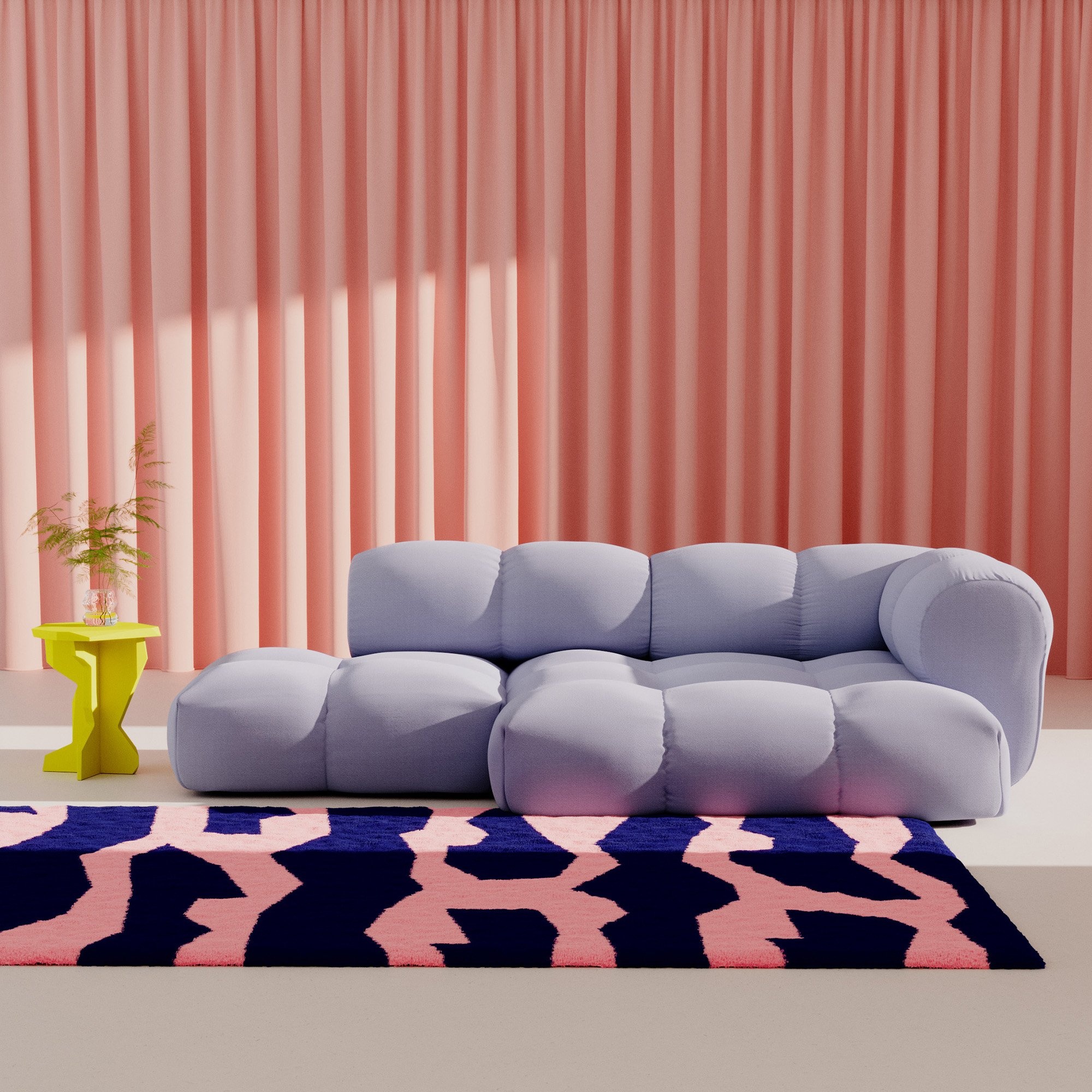 OBJEKTE UNSERER TAGE Sander Sofa Design 06 Max - Vidar 0723 Lilac Blue - SHOWROOMMODEL
