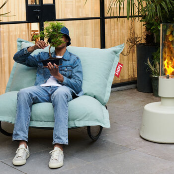 Fatboy Rock 'n Roll Schommelstoel Black + Fatboy Original Outdoor Pacific Blue - SHOWROOMMODEL