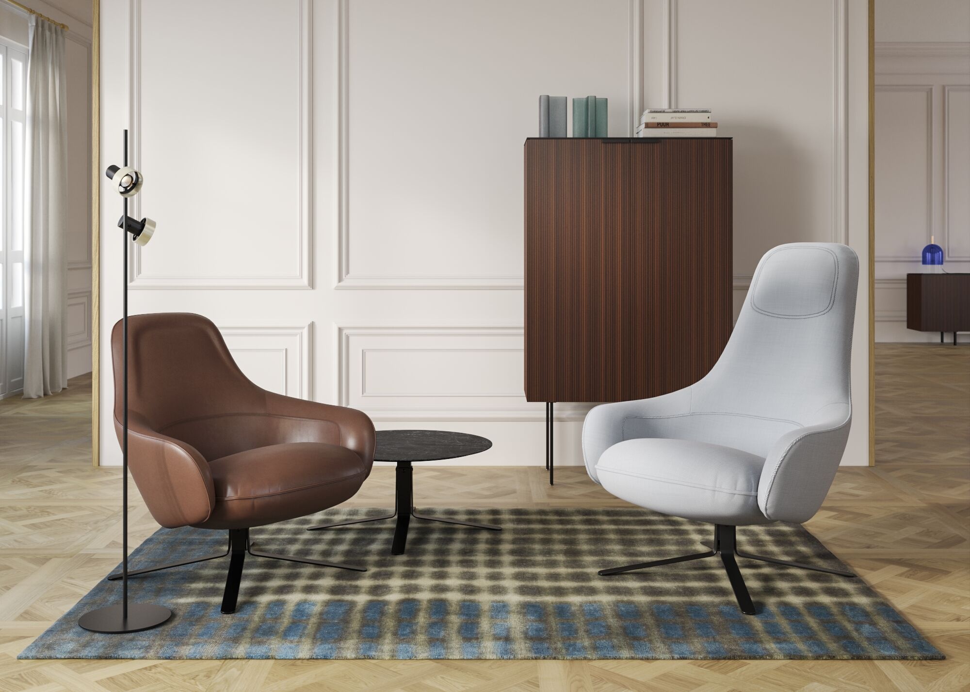 Ligne Roset Selvans Barmeubel 2 Deuren - Walnoot/Keramiek