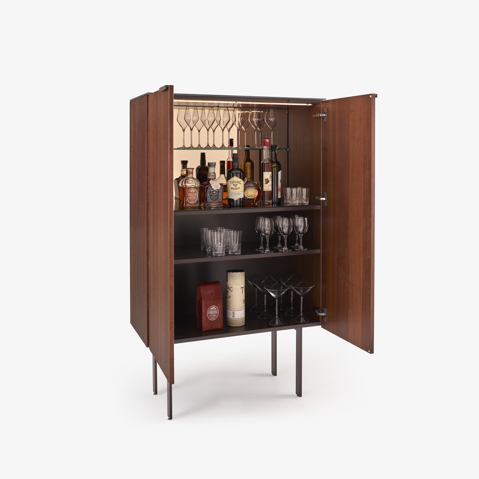 Ligne Roset Selvans Barmeubel 2 Deuren - Walnoot/Keramiek