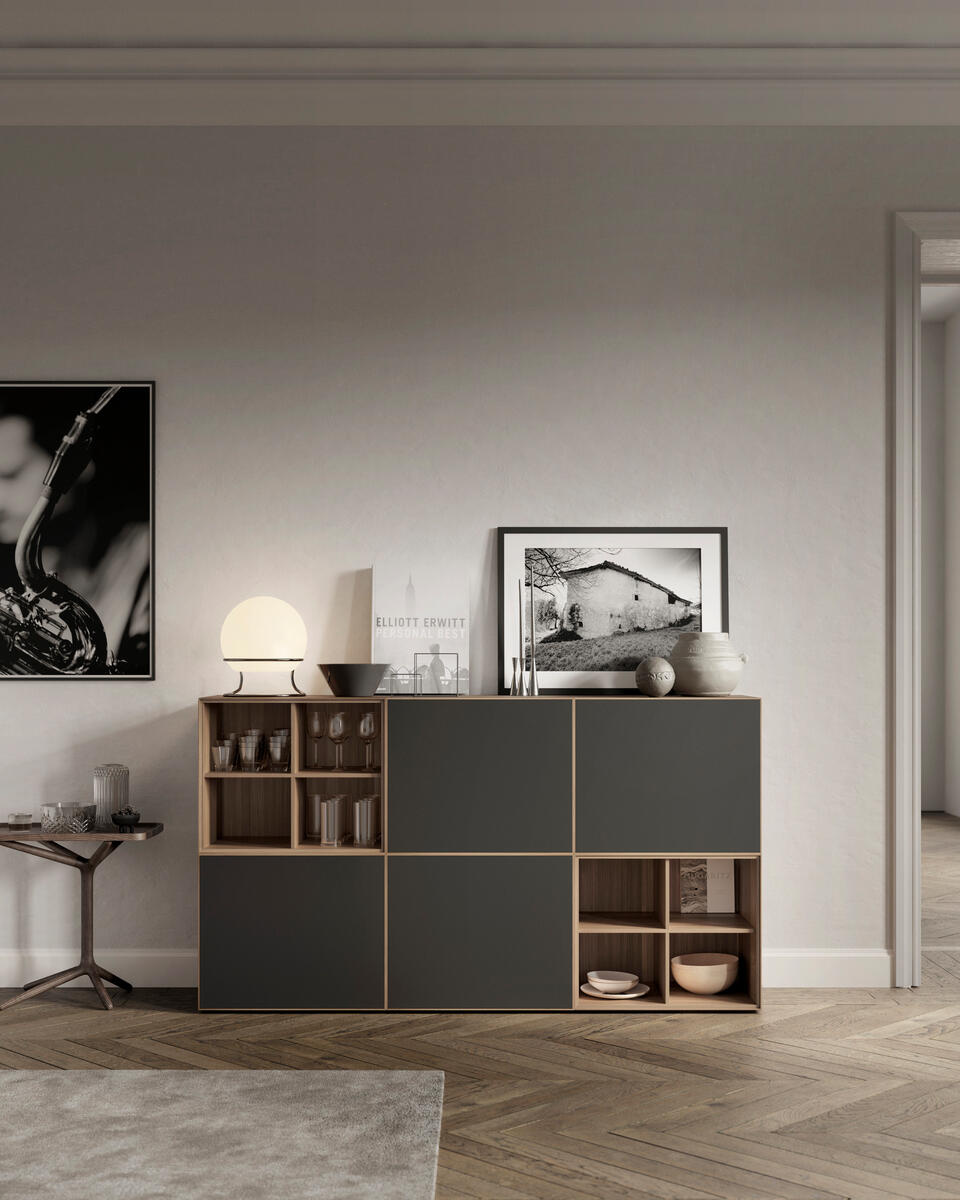 Treku Treku LAUKI Configuratie - 192 x 108 x 28 cm - Tobacco Oak/Graphite
