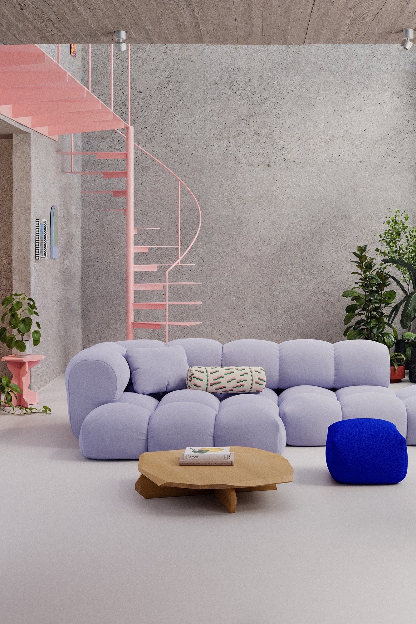 OBJEKTE UNSERER TAGE Sander Sofa Design 06 Max - Vidar 0723 Lilac Blue - SHOWROOMMODEL