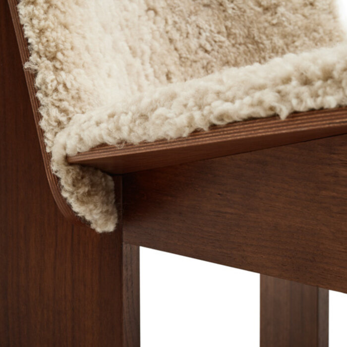 HAY Chisel Lounge Chair - Walnut/Front Upholstery In Sheepskin Mohawi 21