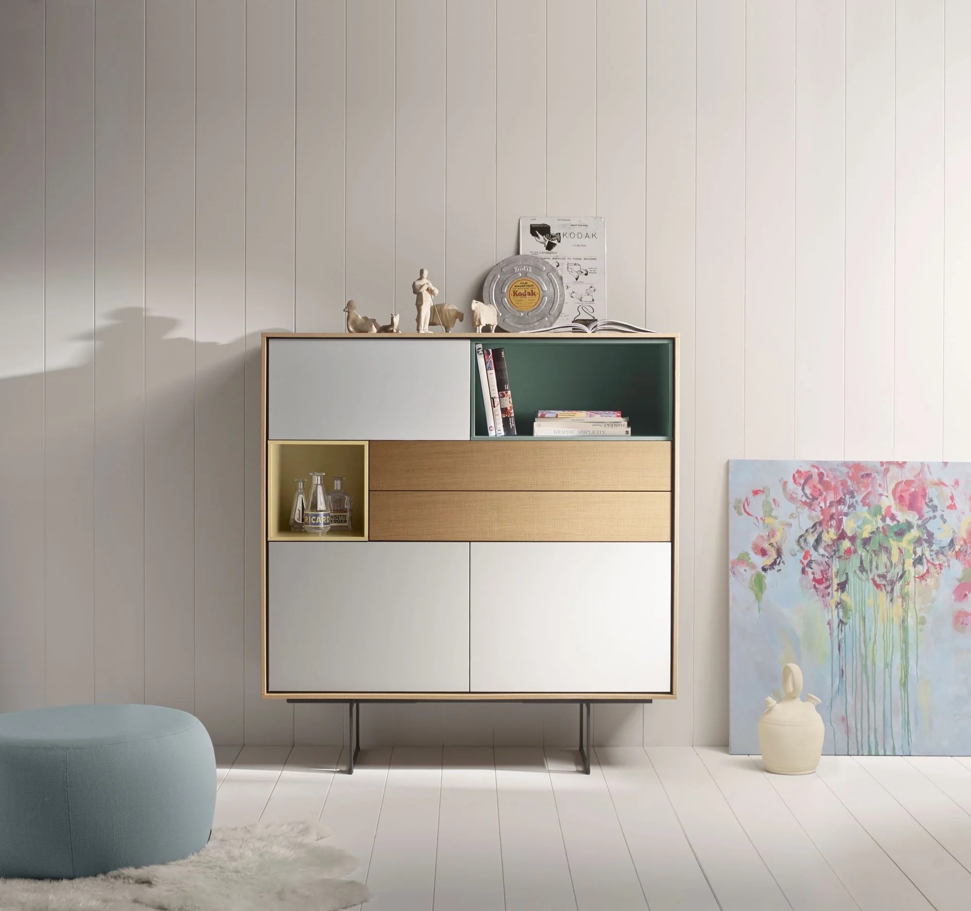 Treku Treku AURA Configuratie - 132 x 47 x 141 cm - Tobacco/Stone/Mint/Ochre