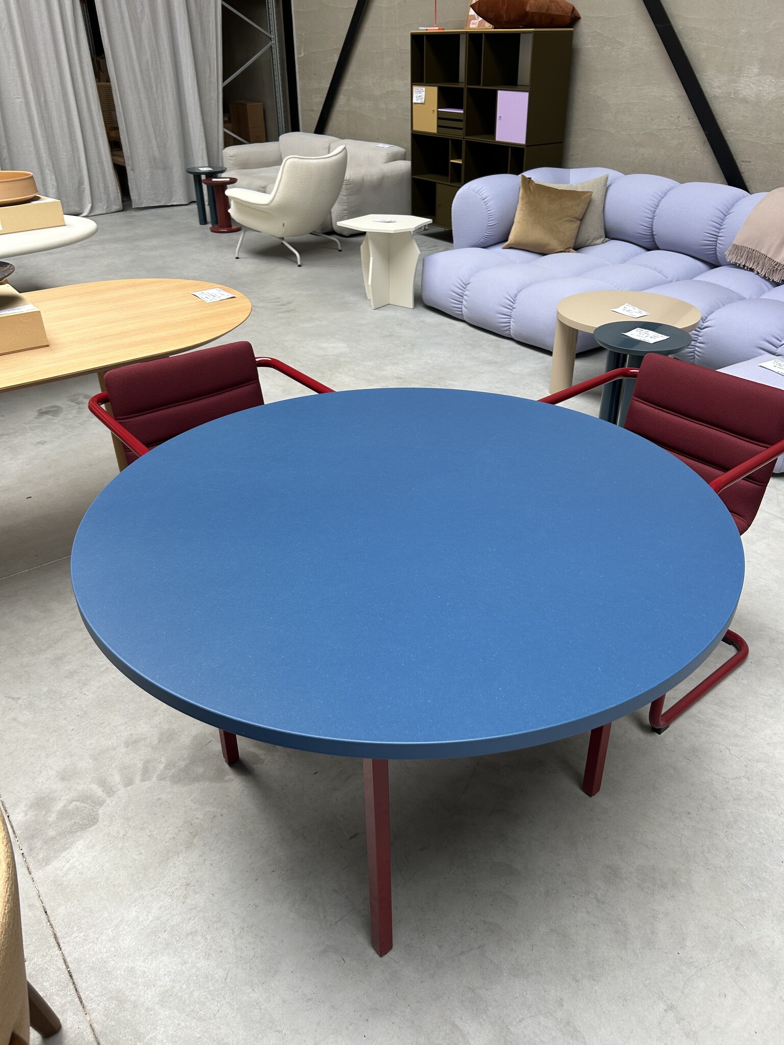 HAY Two-Colour Ø120 Blue Valchromat/Maroon Red Frame - SHOWROOM MODEL