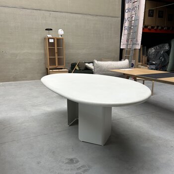 TOOON Taso Table cement metal leg, customized size 220 x 128 cm, White - SHOWROOMMODEL
