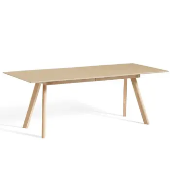 HAY CPH30 Table Extendable waterbased lacquered solid oak 200 x 90 cm + 1 extendable leaf black lino - SHOWROOM MODEL