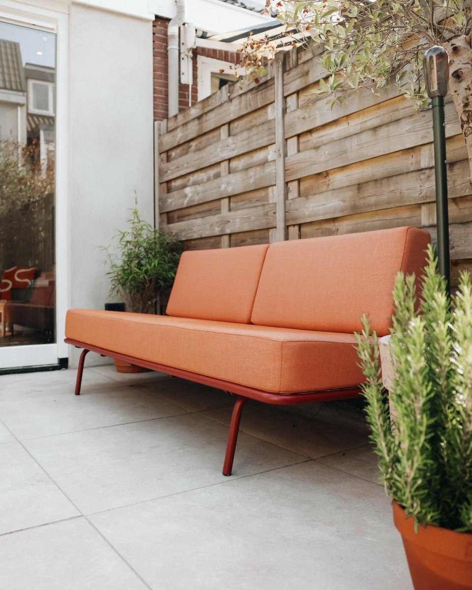 Weltevree Sofabed - Orange Cushion Orange Cushion/Red Frame + cover - STOCK ITEM