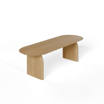 STUDIO HENK Eettafel plat ovaal - Slot - 240 x 100 cm - verjongd - Eiken naturel lak