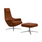 Vitra Repos & Ottoman- Aluminium Gepolijst/Volo Cognac