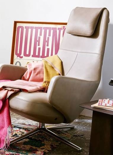 Vitra Repos & Ottoman- Aluminium Gepolijst/Volo Cognac