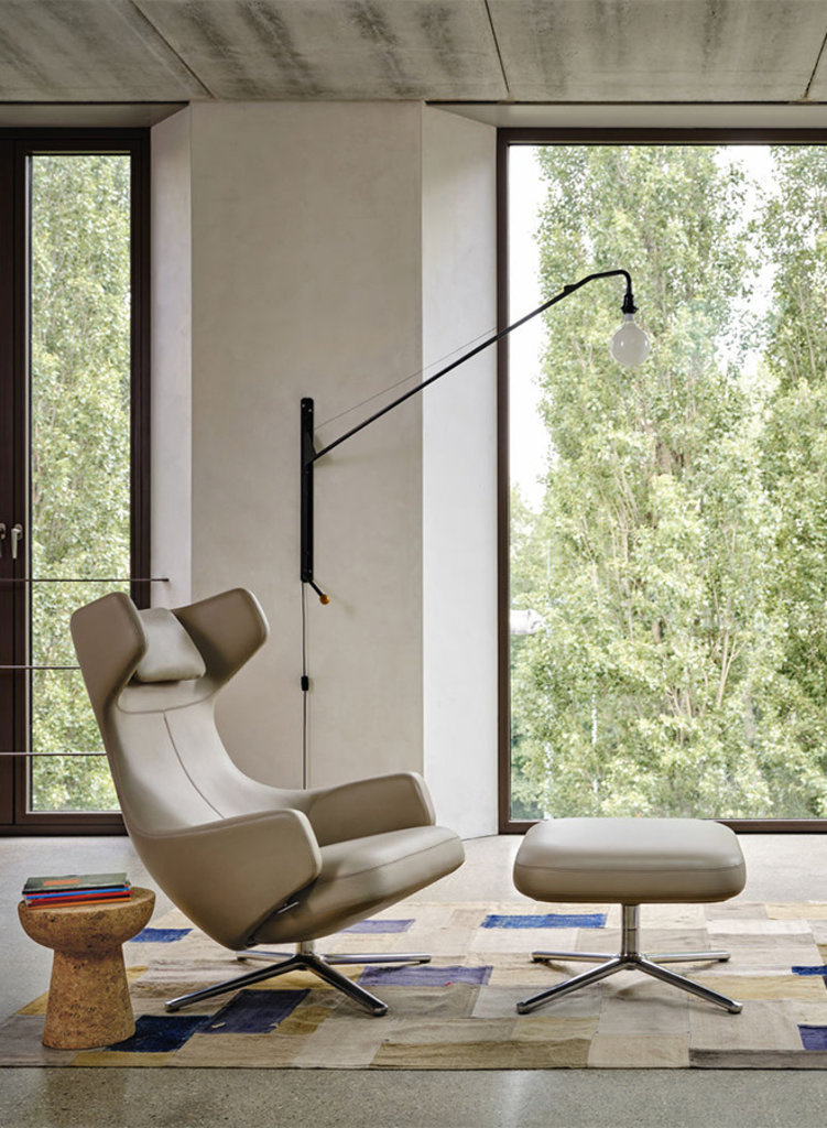 Vitra Grand Repos & Ottoman - Aluminium Basicv Dark/Cosy 2 Canola