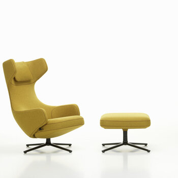 Vitra Grand Repos & Ottoman - Aluminium Basicv Dark/Cosy 2 Canola