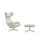 Vitra Grand Repos & Ottoman - Aluminium Gepolijst/Nubia Ivory Pearl