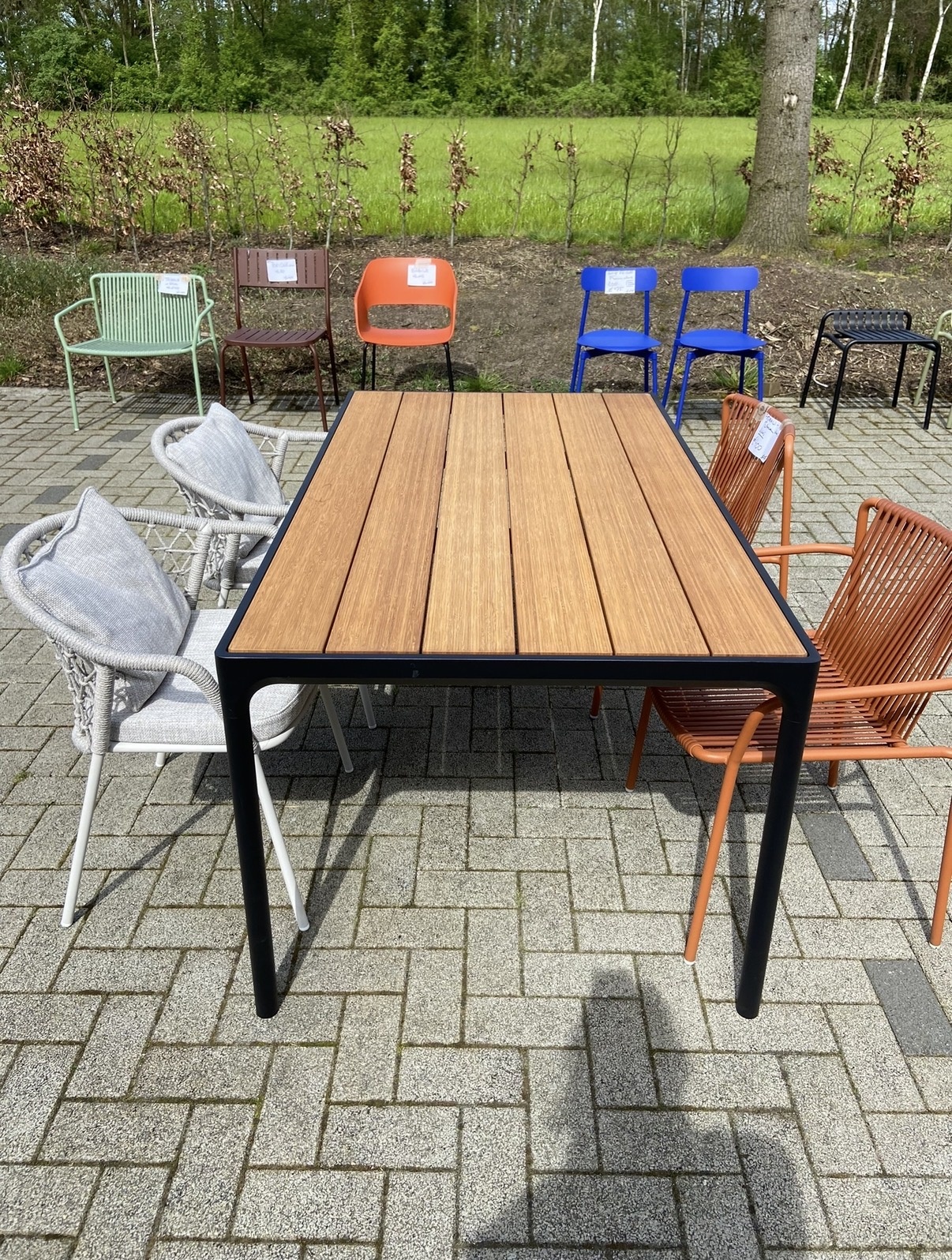 HOUE FOUR Table 160 cm - Table Top in Bamboo Black Frame - 1 AVAILABLE AT THIS PRICE