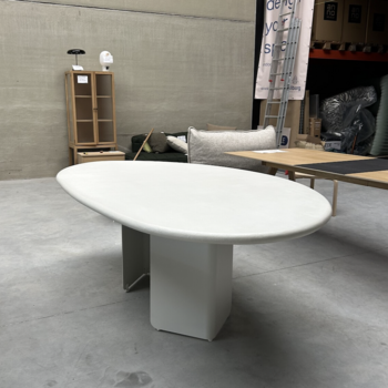 TOOON Taso Table cement metal leg, customized size 220 x 128 cm, White - SHOWROOMMODEL