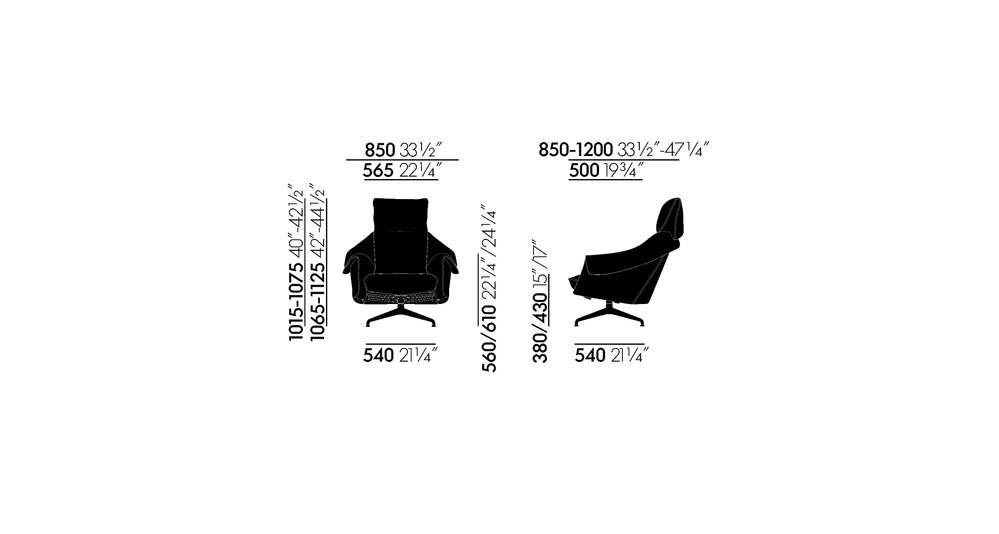 Vitra Bascule tillborg Configuratie - Aluminium Chalk/Iroko Salmon