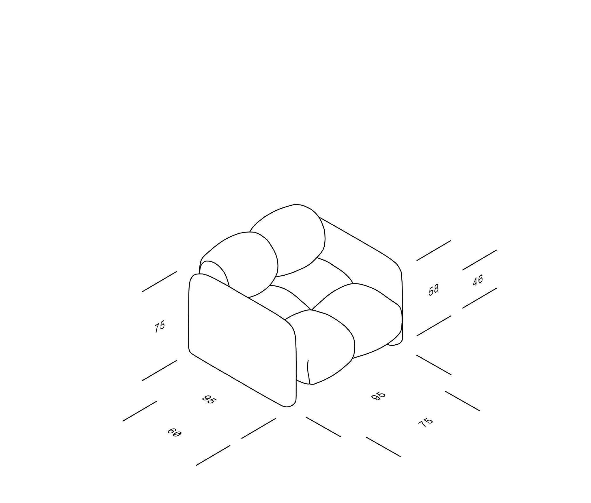 OBJEKTE UNSERER TAGE Sander Up Sofa Armchair - Night Green (Nuvem 781)