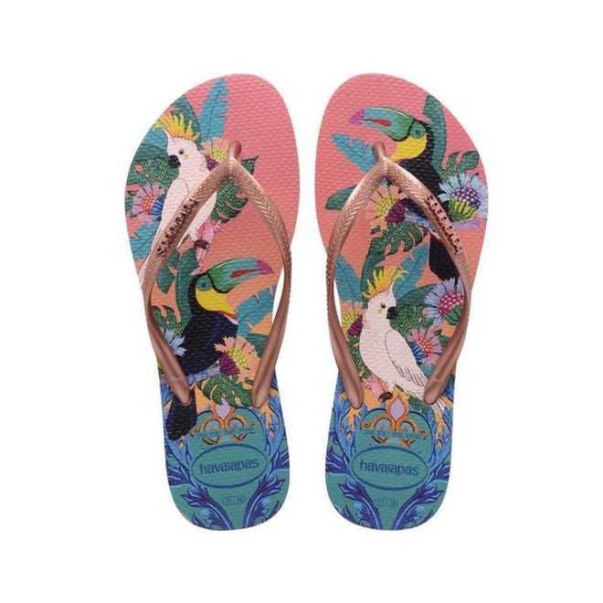 havaianas slim tropical floral flip flops