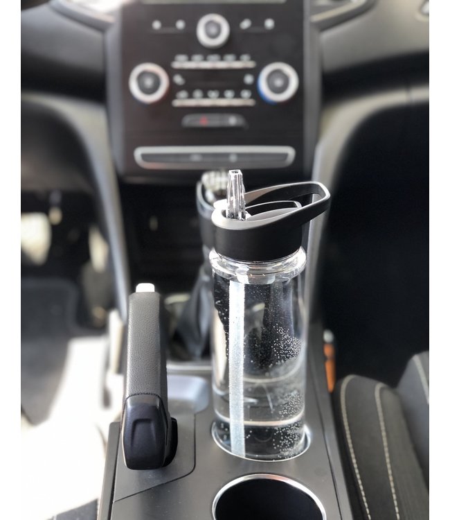 MOVE waterfles transparant 700 ml - dop met rietje en sportdop