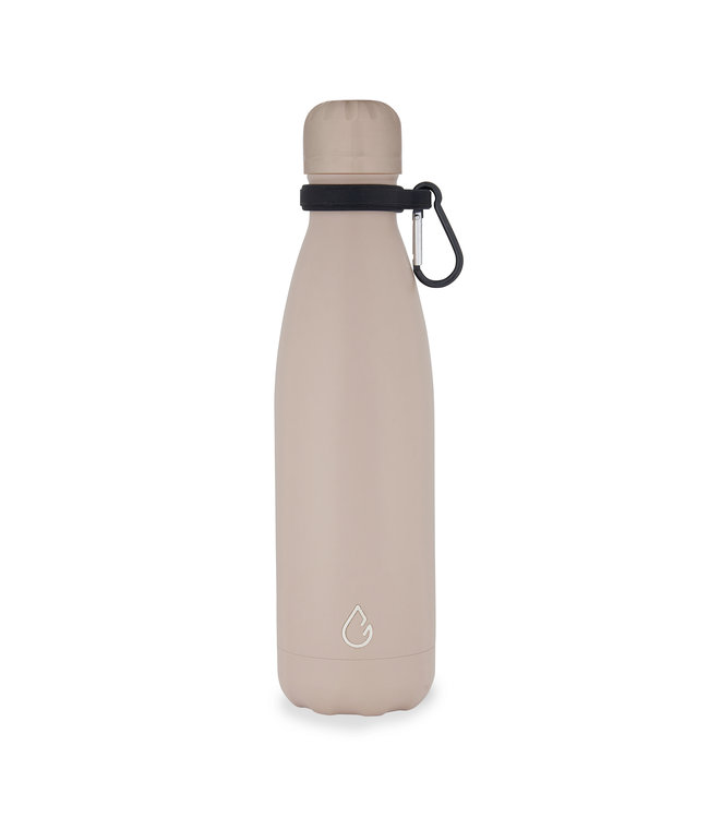 Wattamula Luxe design eco RVS waterfles nude 500 ml - extra carrier