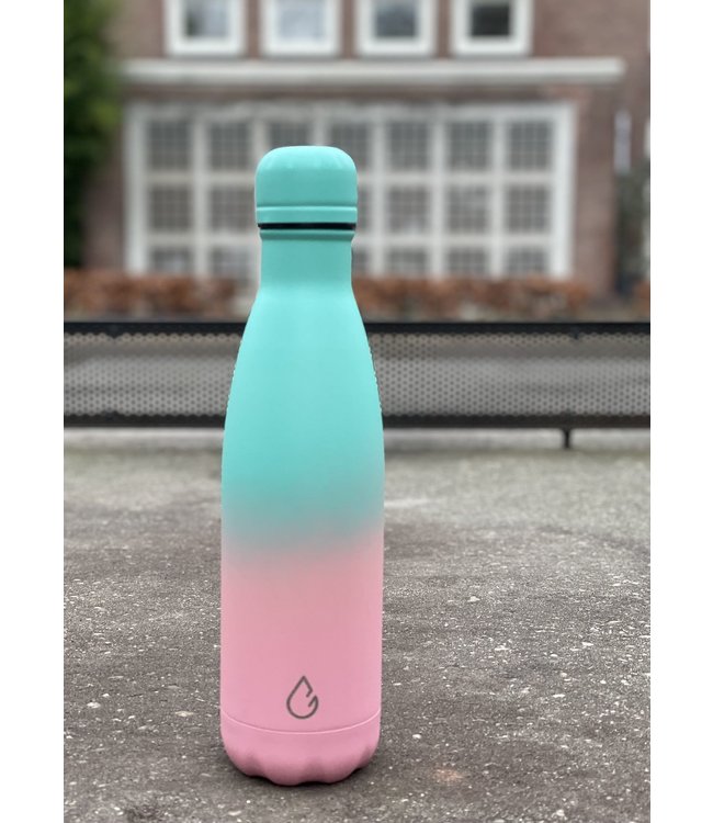 FLOW waterfles RVS mix  blauw/roze 500 ml