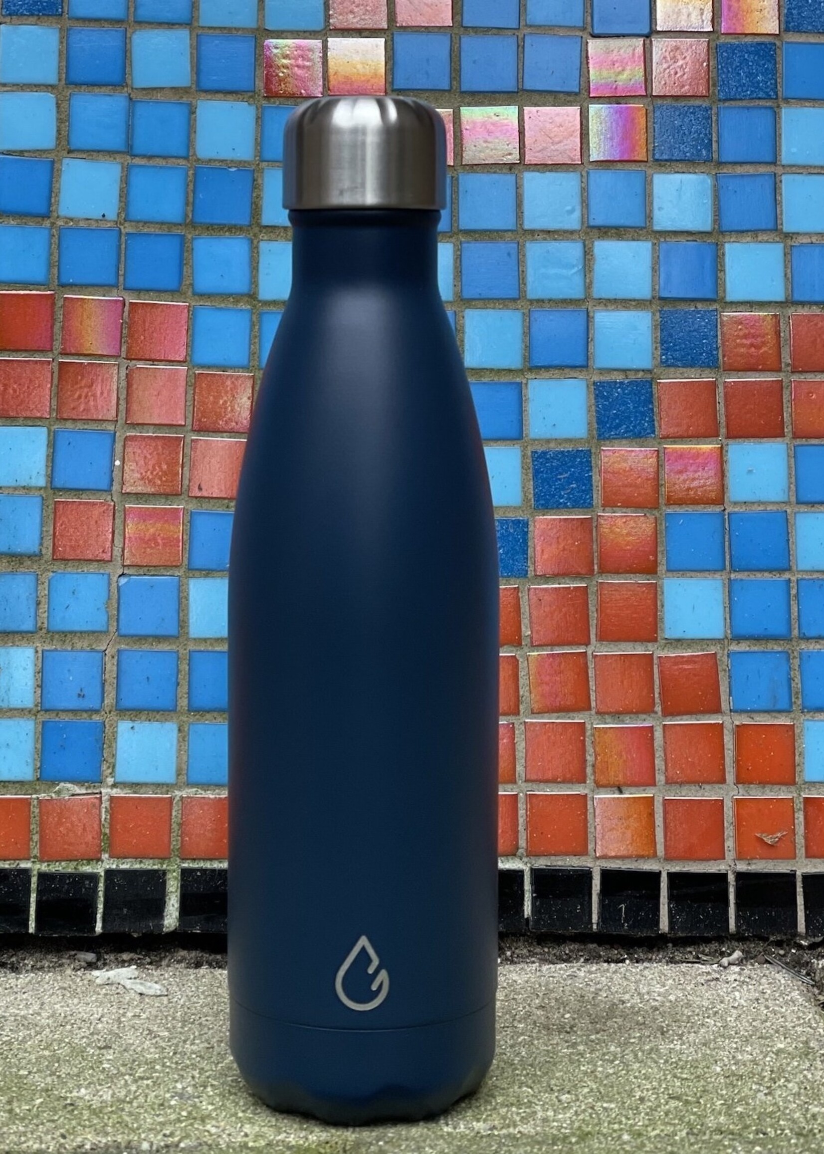 FLOW waterfles RVS donkerblauw 500 ml
