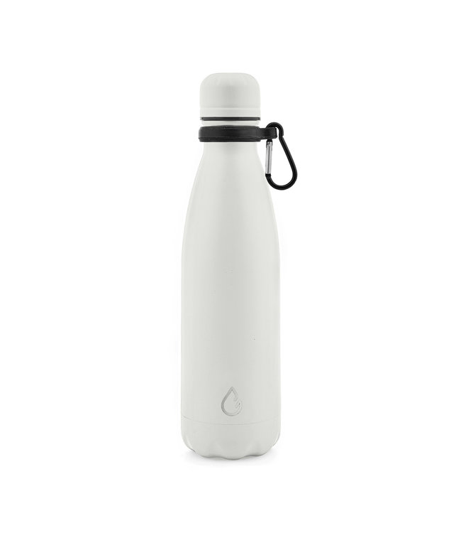 Wattamula Luxe design eco RVS waterfles wit 500 ml - extra carrier - Wattamula