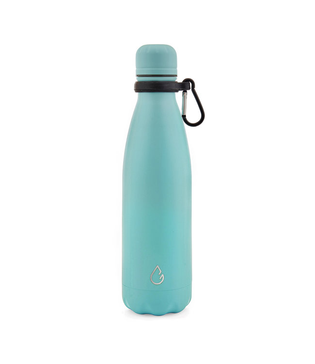 All FLOW waterfles RVS lichtblauw 500 ml - dop met rietje
