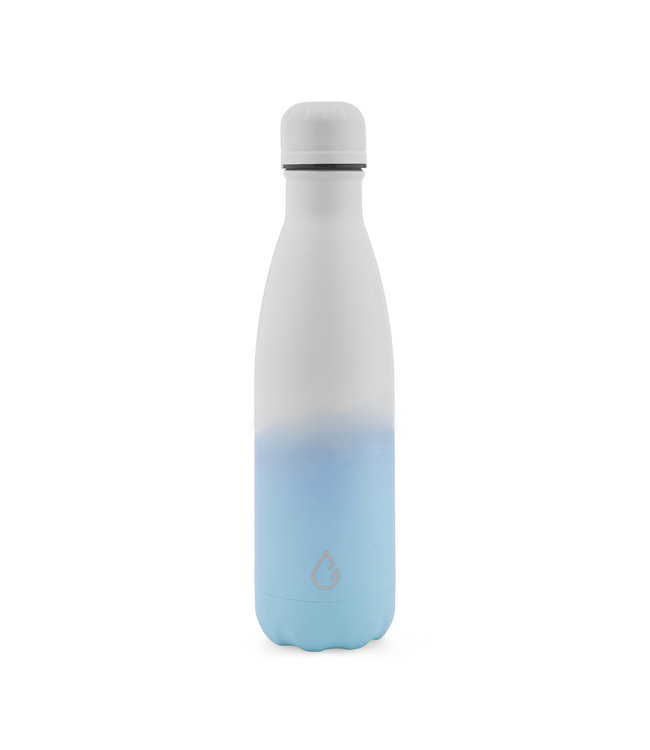 Wattamula Design eco RVS waterfles mix wit/blauw 500 ml