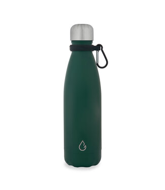 Wattamula Design eco RVS waterfles mosgroen 500 ml - extra carrier