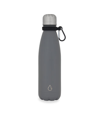 Wattamula Design eco RVS waterfles donkergrijs 500 ml - extra carrier