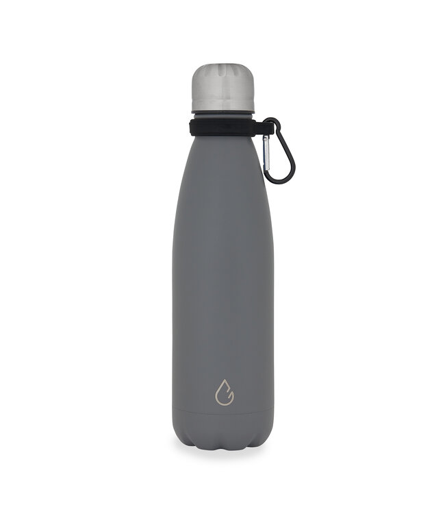 Design waterfles RVS donkergrijs 500 ml  - Wattamula