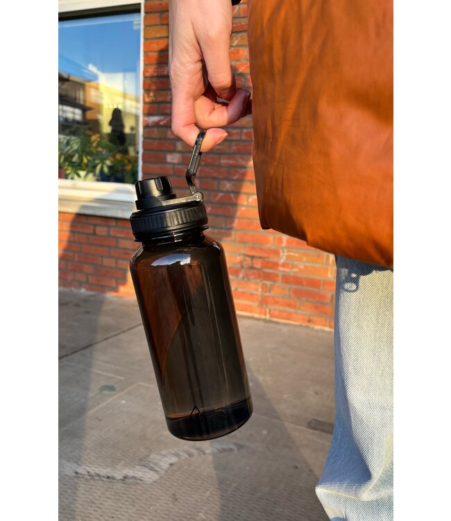 MOVE sport waterfles transparant charcoal 1 liter