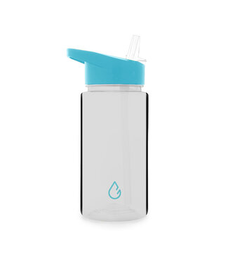 MOVE waterfles met rietje transparant blauw kinderen 400 ml