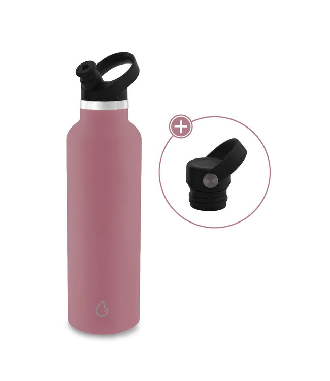 GO waterfles RVS roze 710 ml - met sportdop