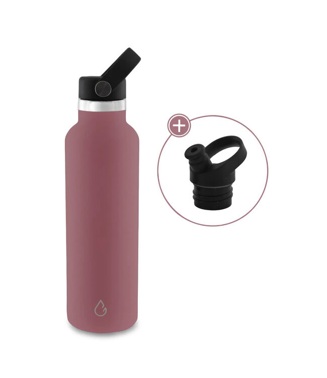 GO waterfles RVS roze 710 ml - met sportdop  - Wattamula