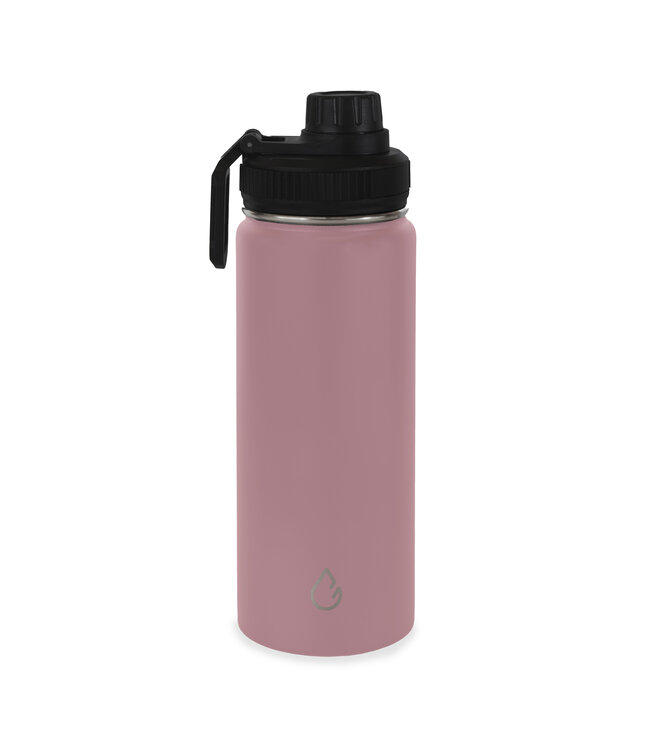 PRO waterfles RVS roze 530 ml - dop met rietje en sportdop - Wattamula