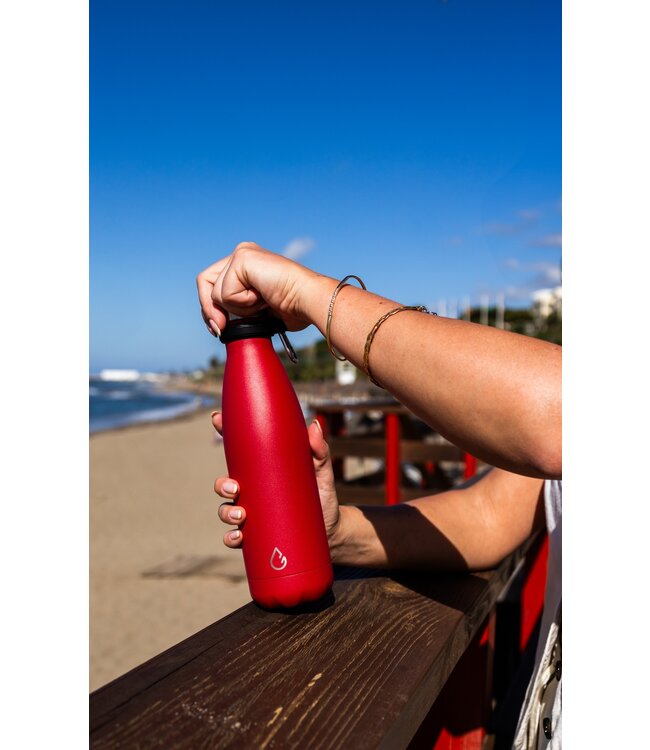 FLOW waterfles RVS rood 500 ml