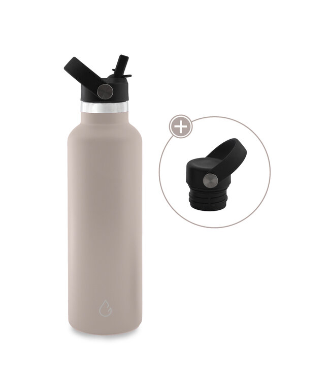 GO waterfles RVS nude 710 ml - dop met rietje - Wattamula