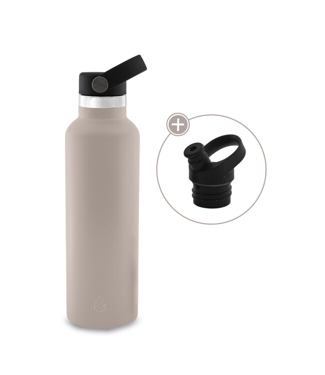 GO waterfles RVS nude 710 ml - met sportdop - Wattamula