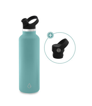 GO waterfles RVS lichtblauw 710 ml - met sportdop