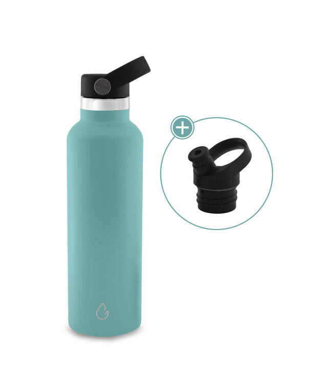 GO waterfles RVS lichtblauw 710 ml - met sportdop - Wattamula