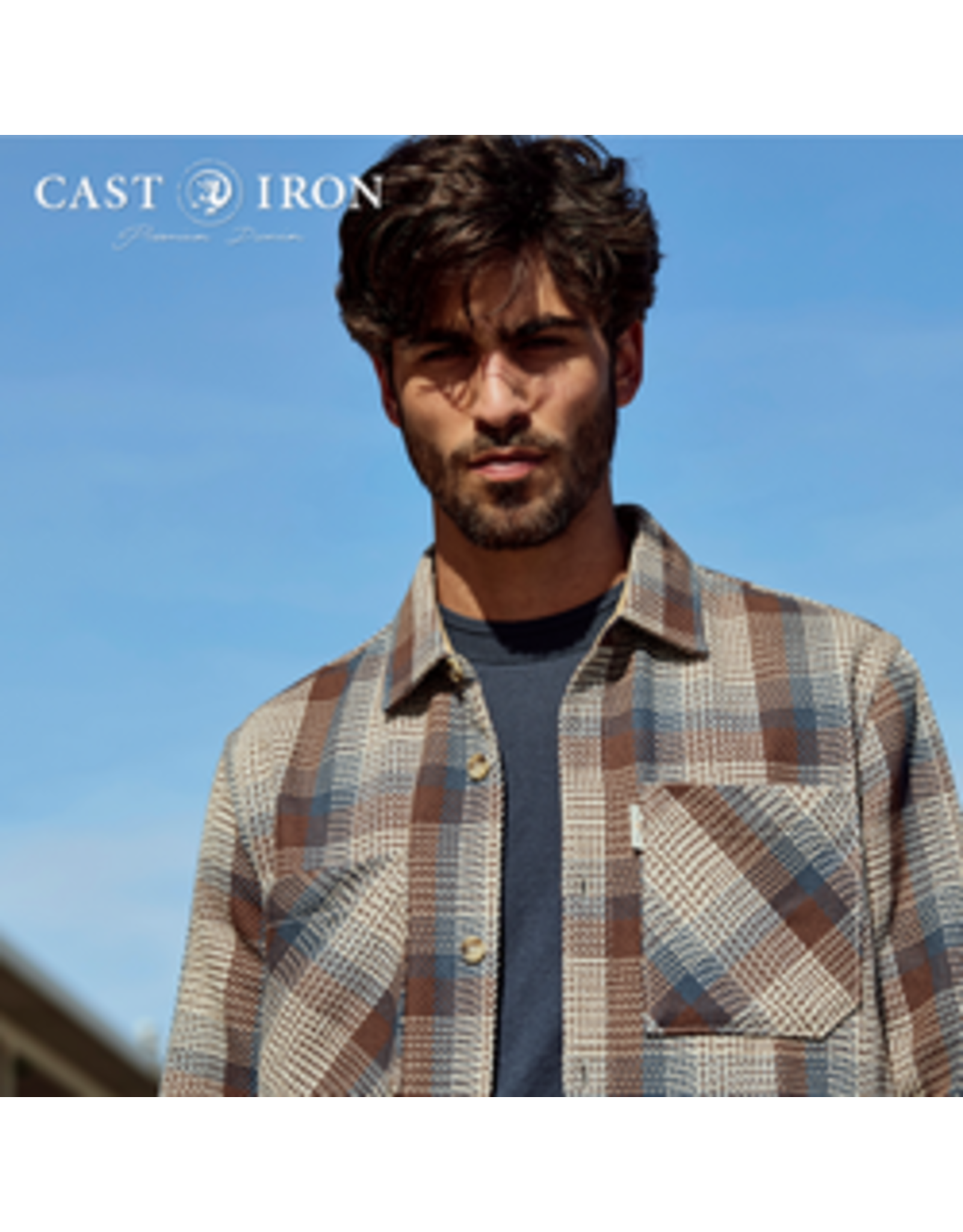 CASTIRON SHIRT JACKET MET STRUCTUUR WEAVE