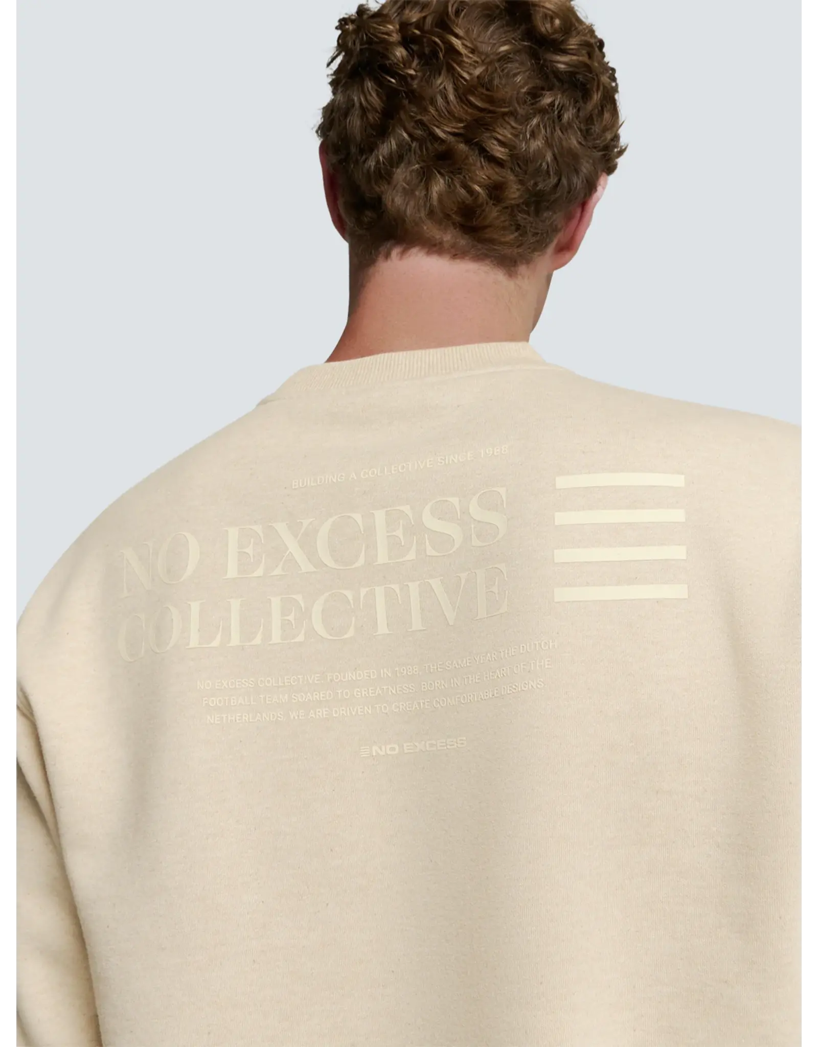 NO EXCESS  GEMELEERDE SWEATER MET BACKPRINT