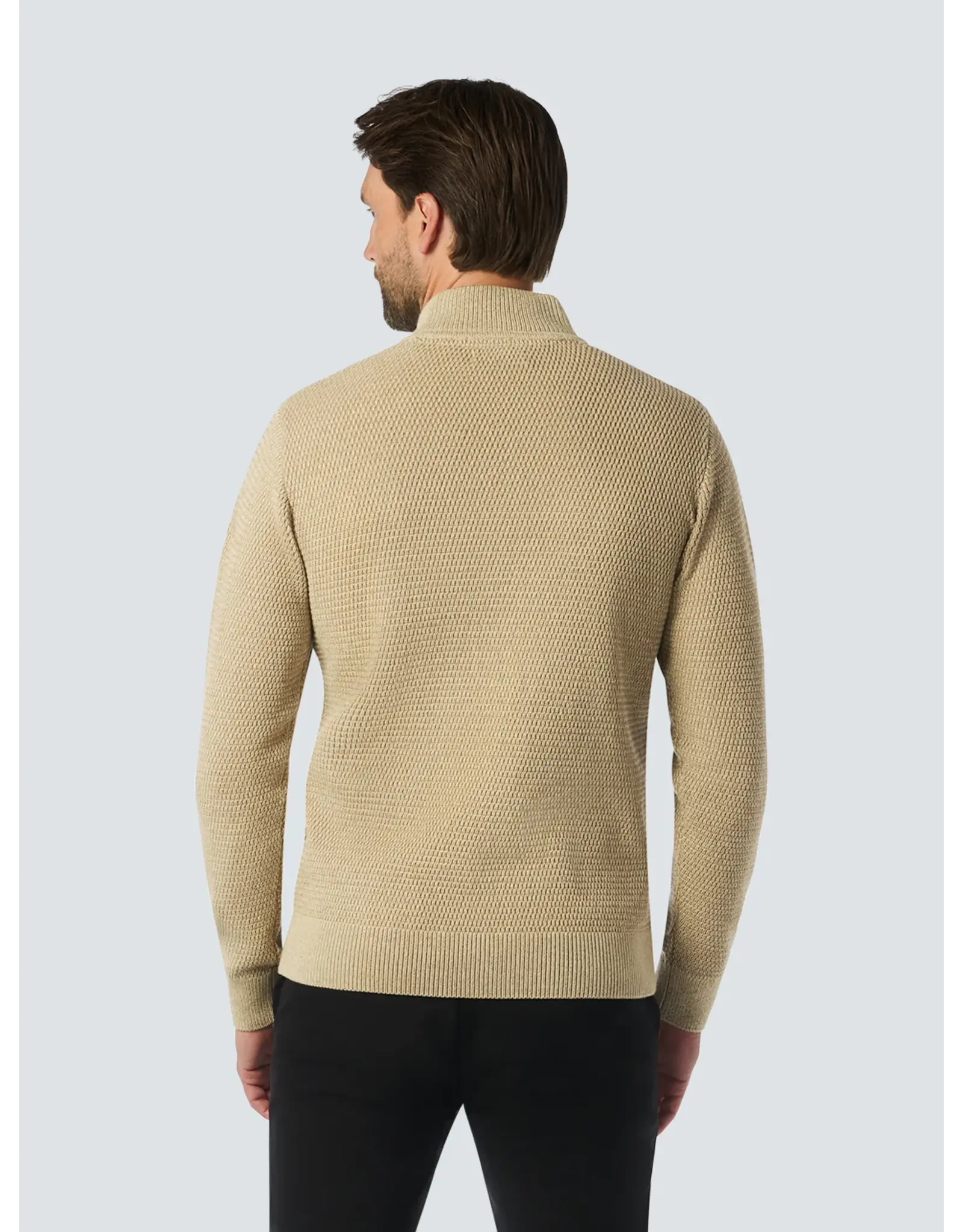 NO EXCESS  HALF ZIP TRUI IN TWEE KLEURIGE MELANGE