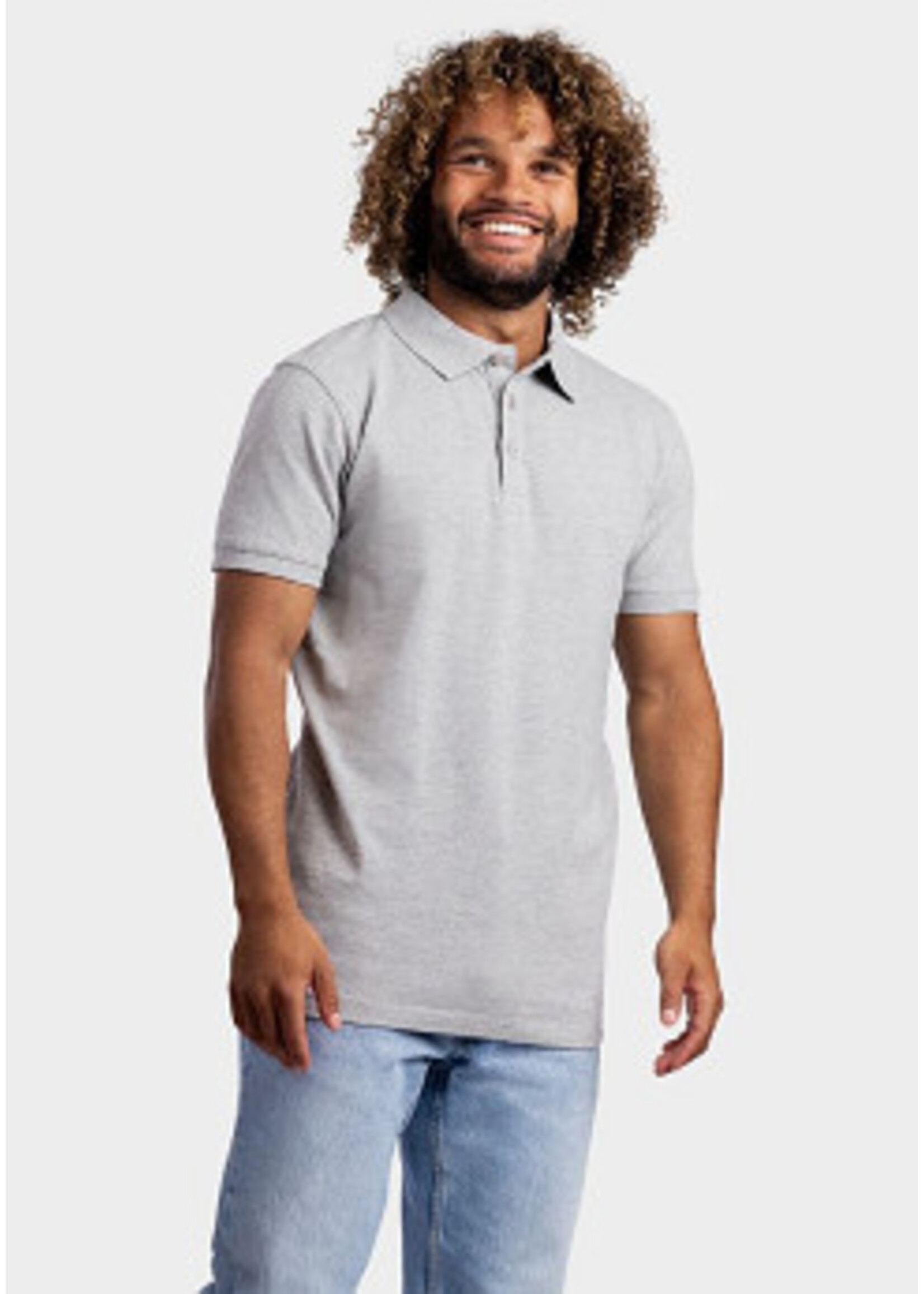 RAVAGE BEDRIJFSKLEDING Basic Cotton Elastane Polo GREY HEATHER